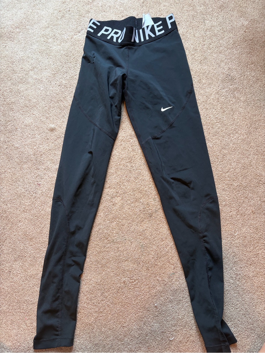 Nike Black High-Waist Performance Leggings With White Swoosh